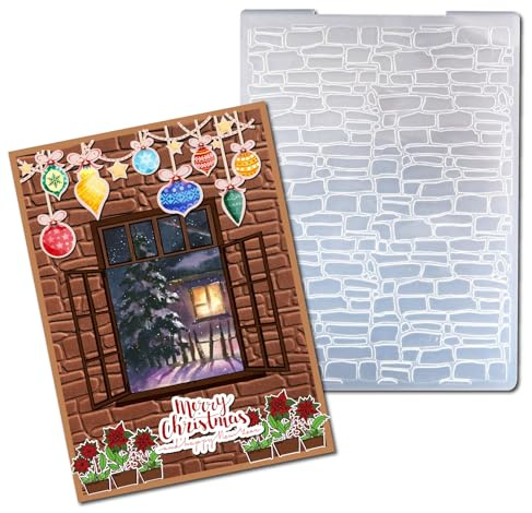 arriettycraft tegelvägg prägling mappar för korttillverkning tegelstenar texturerad präglingsmapp för scrapbooking sidor pappershantverk lera dekoration