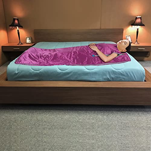 Couverture de sauna infrarouge, couverture de sauna, couverture de sauna Oxford portable avec télécommande, fonction minuterie, 35-80 degrés Celsius, pour détente, corps, perte de poids, fitness