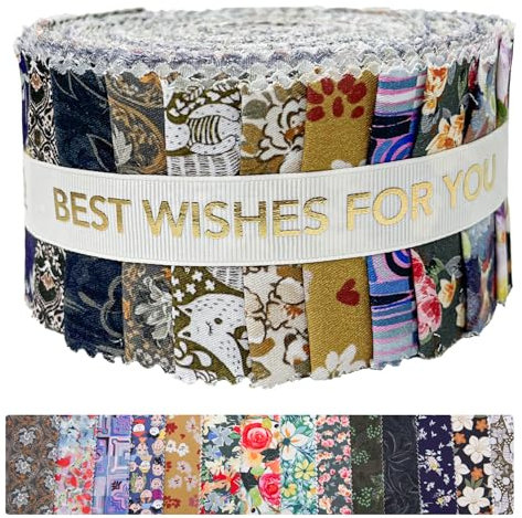 GalaFete Jelly Roll Fabric Strips for Quilting and Sewing , 20 Pcs 2.5 x 78Inch Quilting Fabric for Clearance,Supplies for Blankets, Rugs, Upholstery, Home Decor,Handmade