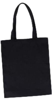 Healifty Borsa Tote in Tela Nera 34x40 Cm, Borsa a Tracolla in Cotone Riutilizzabile, Capiente Per Spesa, Viaggi e Uso Quotidiano Per Donna
