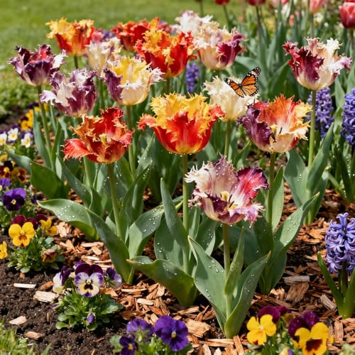 Tulipanes Bulbos/Tulipán perenne-FáCil De Mantener Tulipanes rara Crea RáPidamente Un Hermoso JardíN-6 Rhizomes-A