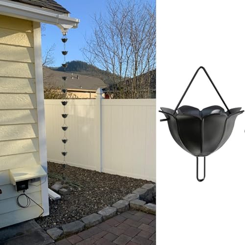 Aluminiumregnkedjor För Stuprännor, Dekoration Av Regnvattenuppfångningssystem, 2,4 M 2,6 M 3 M Regnspelskedja, Enkel Installation,Style D-2m (66ft)