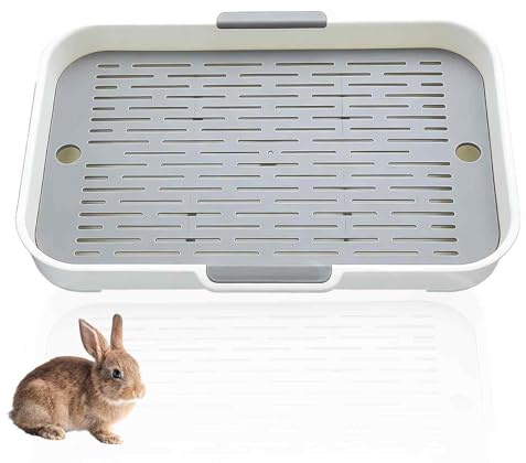 Rabbit Toilet Tray, Portable Kitten Litter Tray, White Rabbit Litter Box Cat Trays, Durable Small Trays for Rabbits Owners, Bunny Llitters Box Easy to Clean (27cmx18.8cmx4cm)