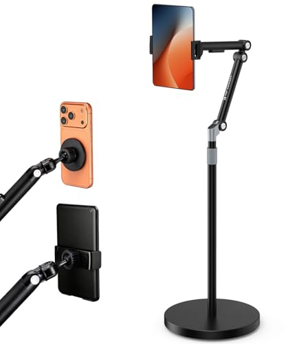K&F CONCEPT Floor Tablet Stand and Phone Holder with 2.89kg Weighted Base