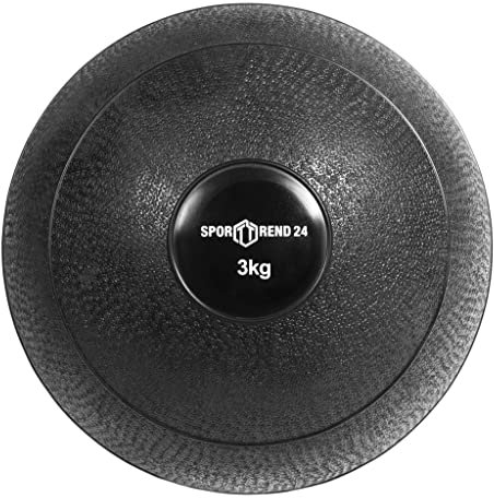 Sporttrend 24® Slamball/Medizinball 2kg, 3kg, 4kg, 5kg, 6kg, 7kg, 8kg, 9kg, 10kg, 15kg, 20kg in schwarz | kein Rückprall/No Bounce, grippige Oberfäche für maximalen Halt (schwarz, 3kg)