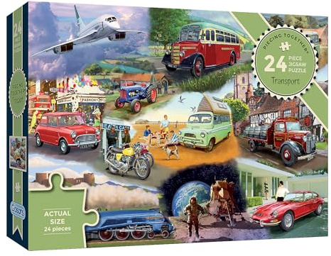 Gibsons Transport 24 XXL Piece Jigsaw Puzzle | Dementia Puzzle | Extra Large Piece Jigsaw Puzzle for Alzheimer’s | Premium 100% Recycled Board | Gift for Elderly Grandparents | Gibsons Games