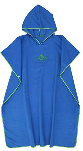 ATopoler Serviette Poncho Adulte Microfibre Serviette Changement Robe à Capuche Légère Séchage Rapide pour Surf Natation Wakeboard Plage Hommes Femmes Taille Unisexe (Bleu Foncé)