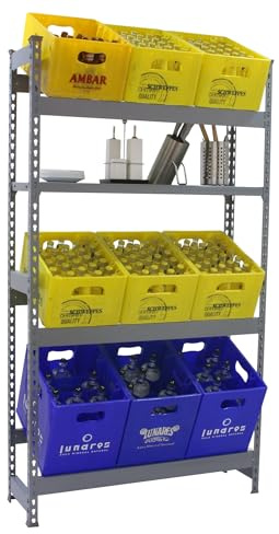 Simon Rack Estantería Cajas de Bebidas, 6 Cajas, 1000x1000x300 mm, 4 Alturas, 100 kg de Punto Flexión, Estantería para Bebidas, Gris - Simonbottle