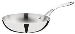 Vogue Stainless Steel & Aluminium Tri-Wall Frying Pan 20cm - All Hobs Including Induction, Suitable for Everyday Use FS668