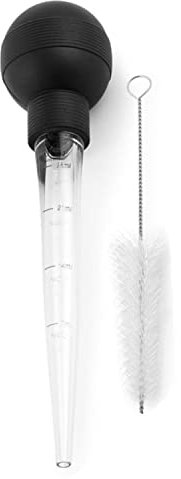 Poire à dinde en plastique pour dinde - Kit de cuisson - Compte-gouttes d'huile de dinde avec brosse à viande - Seringue pour barbecue, barbecue, cuisson, cuisine