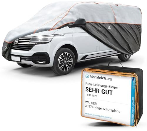 Walser Hagelschutz Abdeckplane Transporter, TÜV geprüfte* Abdeckplane Bus Perma Protect, Auszeichnung Sehr Gut* Hagelschutzplane Größe 12 für VW T4/T5/T6/Ford Tourneo/Opel Vivaro/Mercedes Vito/Viano