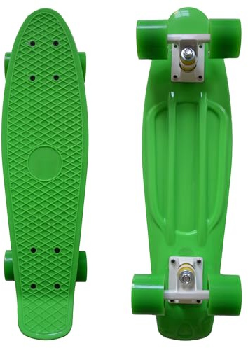 MUWO Cruiser Penny Board Retro Style Mini Skateboard with PU Wheels, 55 cm Length for Beginners and Professionals (Green)