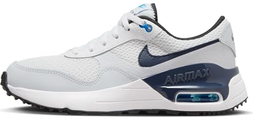 Nike Air Max Systm (Gs) Low Top Schuhe, White/Thunder Blue-Football Grey, 39 EU