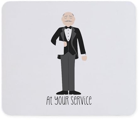 CafePress at Your Service Mousepad Non-Slip Rubber Gaming Mousepad