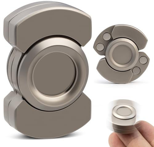 3-in-1 Fidget Toys Adults Kid: Spinner, Slider & Clicker – Magnetic Stainless Steel Bearing for Super-Stable Rotation – Stress Relief, Enhanced Focus, and Habit Breaking, Silver
