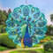 ALEENFOON Girandole a Vento in Metallo, Girandola a Vento Magica 3D Ornamenti da Giardino, Mulino a Vento Girevole in Metallo per Cortile Esterno Patio Prato e Decorazione del Giardino Regalo (Pavone)
