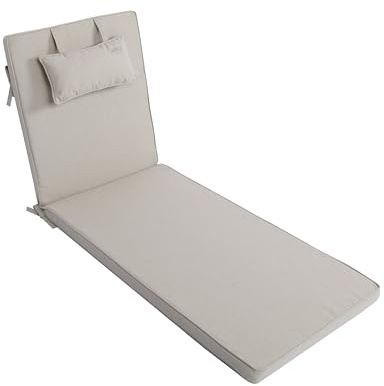 LILENO HOME Cuscino per lettino prendisole con cuscino, set da 1 lettino, colore crema, perfetto per sdraio da spiaggia e da giardino MAR