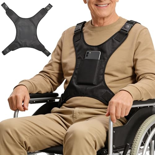 Holiberty Wheelchair Seat Belt for Adults Chest Harness for Elderly Non-Slip Safety Belt Wheel Chair Accessories Body Support Vest Safety Strap Prevent Sliding Oxford Fabric