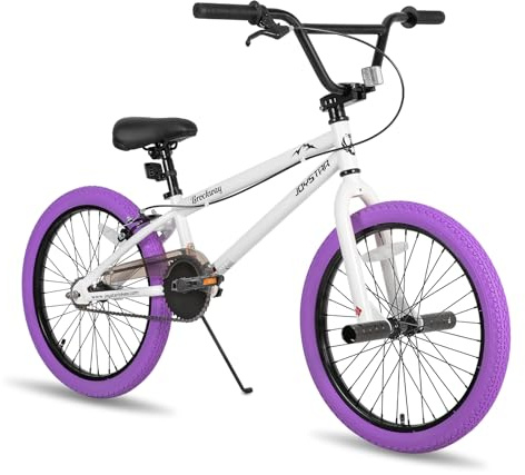 JOYSTAR Gemsbok 20 Pouces Freestyle BMX pour Les garçons et Les Filles de 7 à 11 Ans, 20 Pouces vélo pour Enfants, Violet