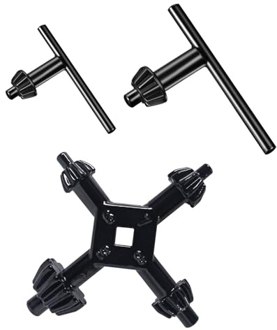 BUOKSLLY 3 Piece Bohrfutterschlüssel Set, 4-in-1 Drill Chuck Key Set, High-Quality Steel Chuck Key, Compatible with Most Hand Drills, Essential Tool for DIY & Home