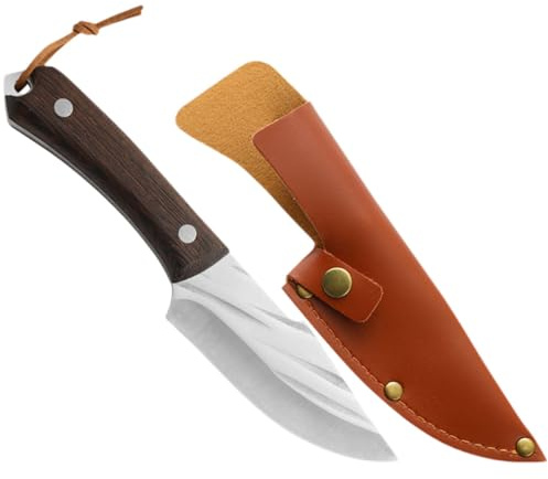 GARVALON Couteau à Viande Inoxydable Polyvalent Découpe Fiable avec Manche Ergonomique Portable pour Cuisine et Barbecue Outil Pratique pour Bouchers et Amateurs de Viande