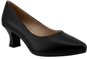 MODELISA - Zapato de Tacón Bajo Salón para Mujer Punta Cerrada Estilo Clásico (Negro, Sistema Tallas Calzado EU, Adulto, Mujer, Números, Mediano, 41)