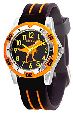 Kiddus Kinderuhr für Kinder, Jungen und Mädchen, Analog Armbanduhr, erste Kinderarmbanduhr ab 5 Jahre, Uhr Buben Vorschule T-Rex