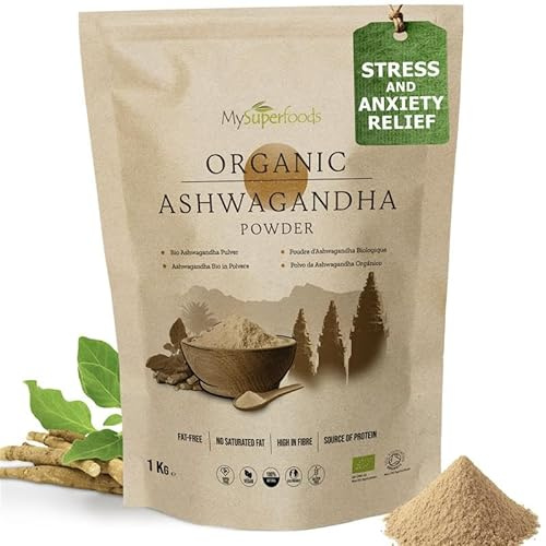 MySuperfoods Organic Ashwagandha Powder 1kg, Rich Source of Vitamin B6 & B12
