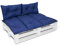 Amilian Palettenkissen Set 1x 120x80 cm+ 2X 40x60 cm- Auflagen, Kissen & Polster, Ideal für Indoor und Outdoor Nutzung- Bodenkissen, Robustes Palettenkissen Outdoor - Pünktchen Blau