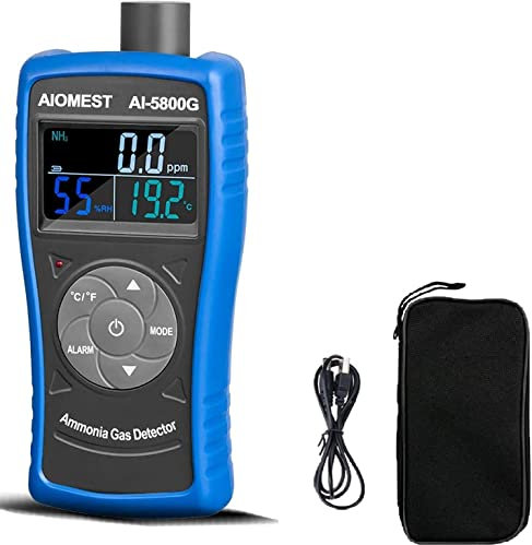 AIOMEST Gasmelder, AI-5800G Ammoniak-Gas-Detektor, 0~100PPM NH3 Iuftqualität Messgerät für Gasmelder Wohnmobil, Wohnwagen, Industrie, Haushalt, Fabrik, Luftreiniger Qualität, Dekoration, Umwelt