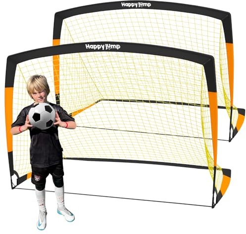 Happy Jump Soccer Goal Soccer Net for Kids Backyard 7x5 FT, 2 Set