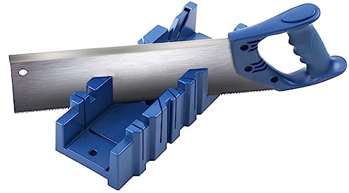 Sierra de inglete manual SEAFRONT con caja almacenamiento, corte múltiple (incl. 45°), estable y resistente para carpintería