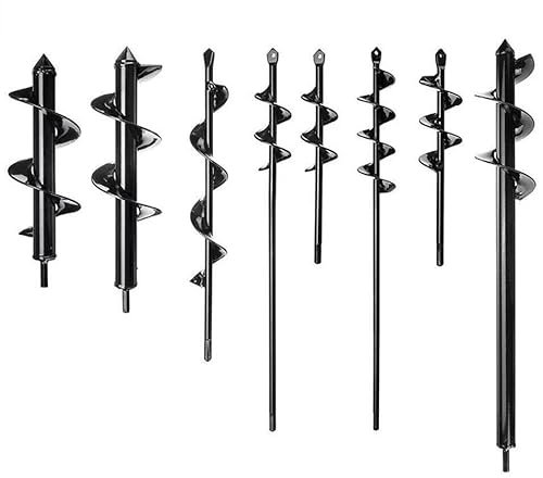 Jyving 1 x Gartenbohrer Spiralbohrer für den Garten, Metall, 4 cm, 2 Fluten, Ideal für Erde, Lehm und Steinboden, 1 Stück