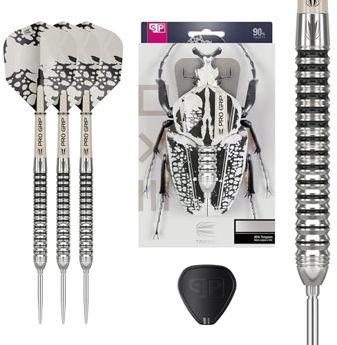 Target Darts EXO Edition 90% Tungsten Steel Tip Darts Set – 22g Barrel SP01 – Steel Point Dart Sets, Swiss Point Darts with Pro Grip Shafts and No.6 Flights, SP Tool Included