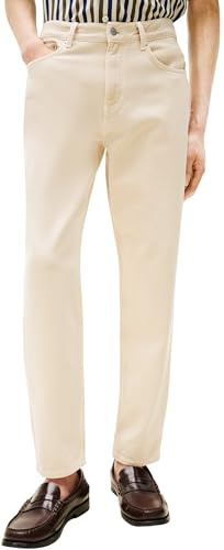 Tommy Hilfiger Vaqueros Hombre Tapered Harlem Talle Medio, Marfil (Soft Cream), 30W/36L