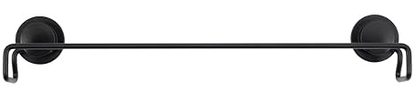 Croydex Stick 'n' Lock Self-Adhesive Black Towel Rail Holder, Rust-Free Towel Storage Solution for Bathroom, Sticky Pad Adheres to Most Surfaces, All Fittings Included for Hand Towels and Accessories
