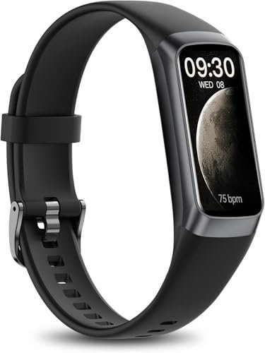 Fitness Tracker for Men Women-24/7 Heart Rate, Step Counter,IP68 Waterproof Activity Tracker with 25 Sport Modes with 1.1 AMOLED Touch Color Screen with Android and iOS Phones (Deep Space Black)