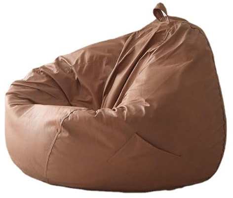 Funda para puf de piel sintética de alta calidad, tamaño jumbo, 90 x 100 cm, versátil funda de sofá para dormitorio, sala de estar, jardín, no requiere relleno, cómoda tumbona puf