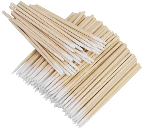 Lot de 200 cotons-tiges en bois de 7 cm pour tatouage, sourcils, beauté, maquillage, ongles (bambou)