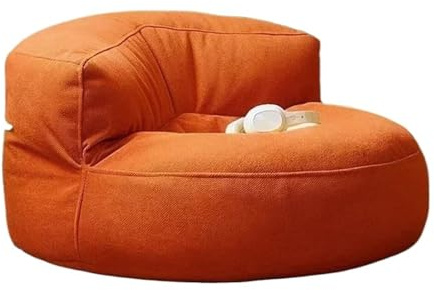 SHBHWS Funda de puf sin Relleno en el Interior para Relajarse en Interiores y Exteriores(Orange-Single)