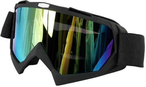 Lunettes de Moto Cross Anti-UV - Lunettes de Motocross Pliables en TPU, Protection Complète Contre le Vent et la Poussière, Pour Quad,Activités de Plein Air (Monture noire+verres jaunes éclatants)