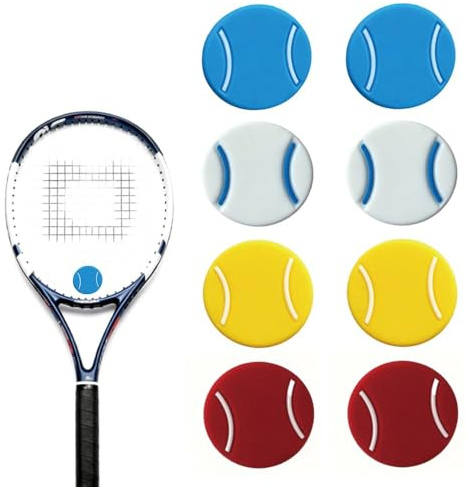 8pcs Tennis Racket Dampeners,Vibration Tennis Dampener,Tennis Gifts for Men,Reduce Shock Absorber-String Vibration & Improve Feel,Colorful Tennis Accessories for Training and Matches,tennis Gift