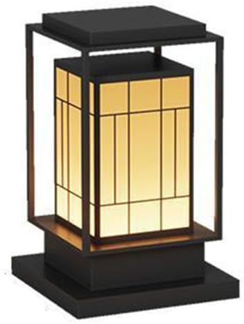 CWVYKNP Illuminazione Esterna Impermeabile Con Palo, Lanterna A Colonna Nera In Stile Cinese Per Esterni Illuminazione Esterna Moderna Con Pilastro Nero Opaco Lampada A Colonna Per Decorazione