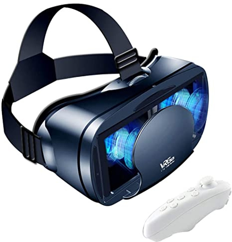 Nukinp Cuffie VR Occhiali per Realtà virtuale Telefono 3D Occhiali VR Morbidi e Confortevoli Distanza Regolabile con Telecomando per Film in 3D Giochi Nero