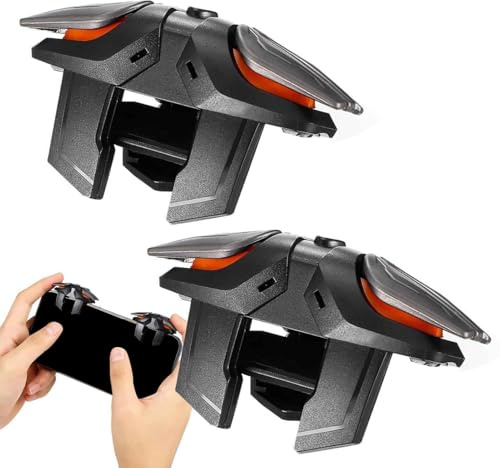 Mobile Game Controller - 2 Pieces Game Triggers for Smartphones Tablets for Party Birthday Offices Apartment Leisure Entertainment | Ergonomic Clips-On Design Responsive Buttons Lightweight Portable