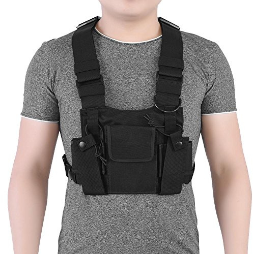 Jadeshay Sacs de Harnais de Poche - Pack de Poitrine en Nylon Ajustable pour Hommes Sacs de Harnais de Poche de Radio Talkie-walkie Poche de Poitrine