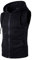 YCUEUST Mens Sleeveless Hoodie Zip Up Sweatshirt Tank Top Hooded Black X-Large