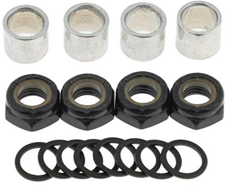 CUTICATE Skateboard Longboard Truck ​​Kit Achsgeschwindigkeit Unterlegscheiben Muttern Spacer - Schwarz
