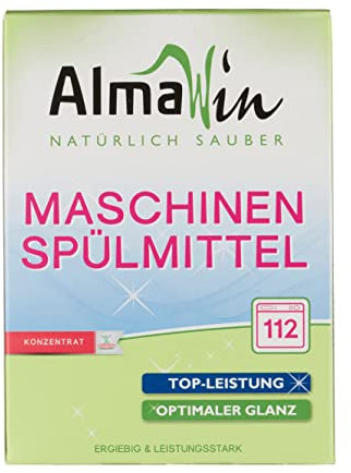 AlmaWin Öko Spülmaschinen Pulver 2,8kg, 112 Anwendungen, dosierbar für unterschiedliche Mengen Geschirr, vegan