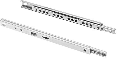MS Beschläge Teilauszug Schubladenauszug Teleskopauszug 17mm Auszugsschiene 1 Paar Schubkastenschienen für Nutmontage (438mm)